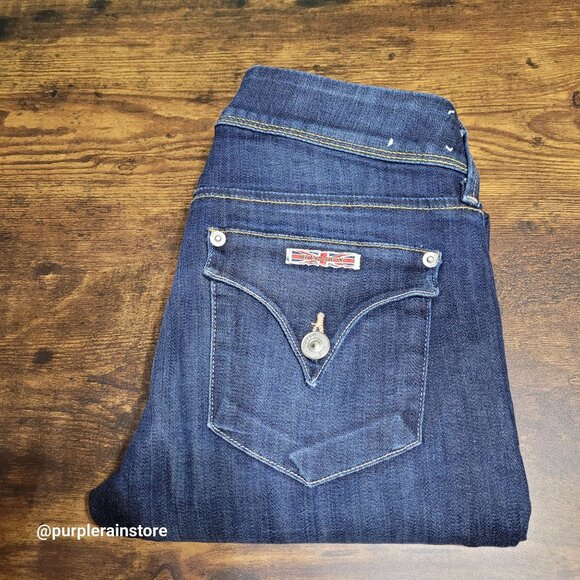 Hudson Jeans Size 28 Collin Flap Skinny Low Rise Dark Wash Stretch Denim Western - Picture 1 of 12